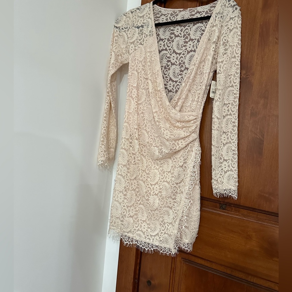 Free People Pearl Lace Mini Dress